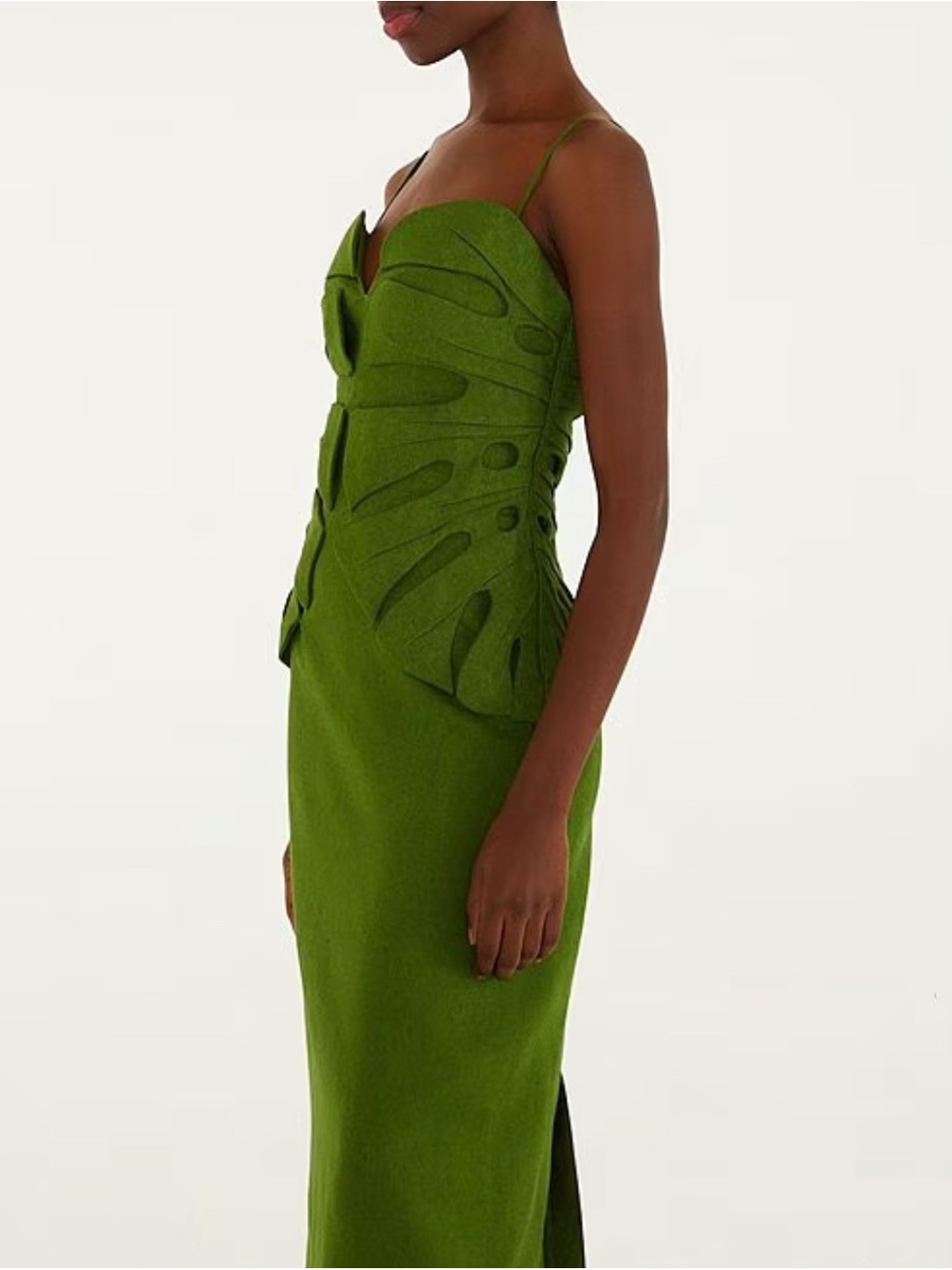 Farm Rio Monstera Midi Dress with Sculpted Bodice - Picture 4 of 6